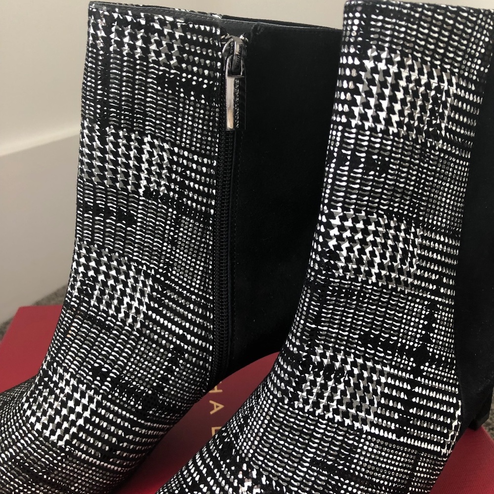 Plaid/Suede Bootie